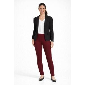 Dictionary Burgundy Ponte Knit Business Casual Leggings Pants Size L